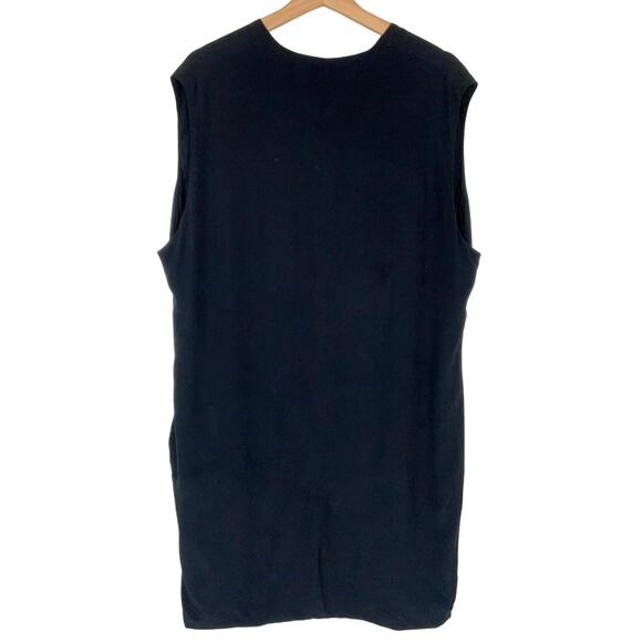 MARNI Viscose Sleeveless V-Neck Cocoon Shift Dress Black Women's Size 44 US 8 - Picture 2 of 5